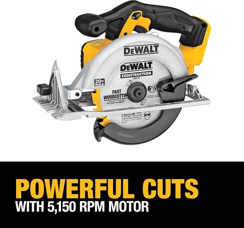 DEWALT 20V MAX Circular Saw, 6-1/2-Inch Blade, 460 MWO Engine, 0-50 Degree Bevel Capability, Bare Tool Only (DCS391B) in Kuwait