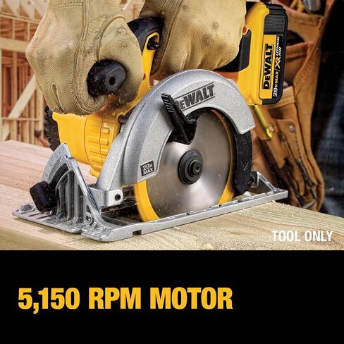 DEWALT 20V MAX Circular Saw, 6-1/2-Inch Blade, 460 MWO Engine, 0-50 Degree Bevel Capability, Bare Tool Only (DCS391B) in Kuwait