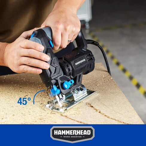 Hammerhead 4.8-Amp 3/4 Inch Jig Saw with 2pcs Wood Cutting Blades, Variable Speed and Orbital Function - HAJS048 in Kuwait