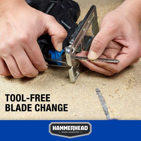 Hammerhead 4.8-Amp 3/4 Inch Jig Saw with 2pcs Wood Cutting Blades, Variable Speed and Orbital Function - HAJS048 in Kuwait