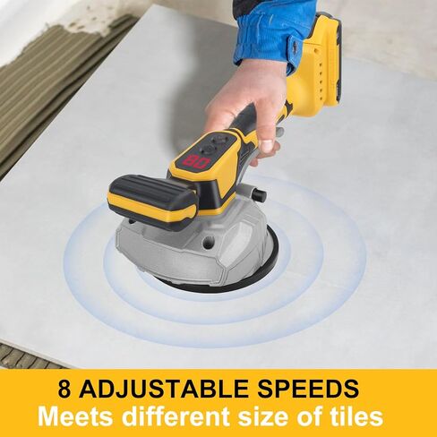 Tile vibration tool for Milwaukee M18 18V Battery, CordlessTile Vibration Leveling Machine with Brushless Motor and 4mm shafts,150 W tile vibrator with 8 Adjustable Speed, 5'' Suction Cup,LCD Disp in Saudi Arabia