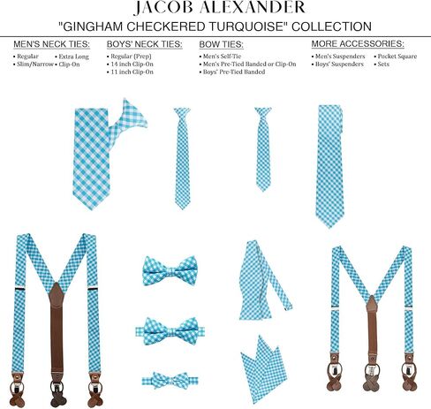 ربطة عنق رجالي من Jacob Alexander بنمط مربعات مربوطة مسبقًا in Kuwait