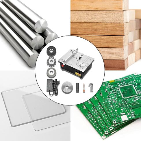 Precision Mini Electric Table Saw, DIY Hobby Handmade Woodworking Bench Cutting Machine Adjustable Cut Depth Small Desktop Saw for Miniature Wood Craft (Regular style) in Kuwait