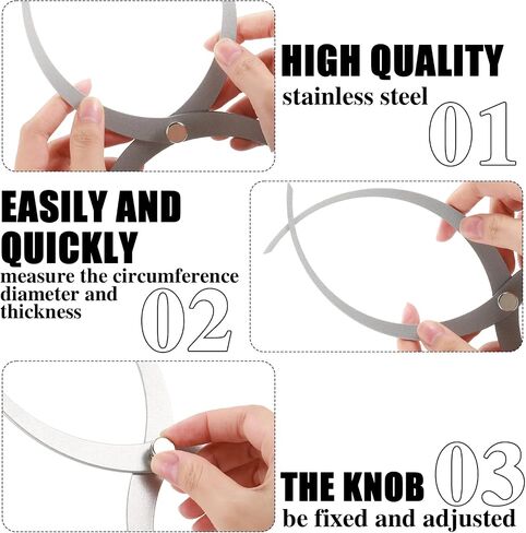 Wood Turning Double Ended Bowl Calipers Stainless Steel Woodworking Woodturning Tools Pottery Calipers Wood Lathe Thickness Measuring Tool(11 Inch) in Saudi Arabia