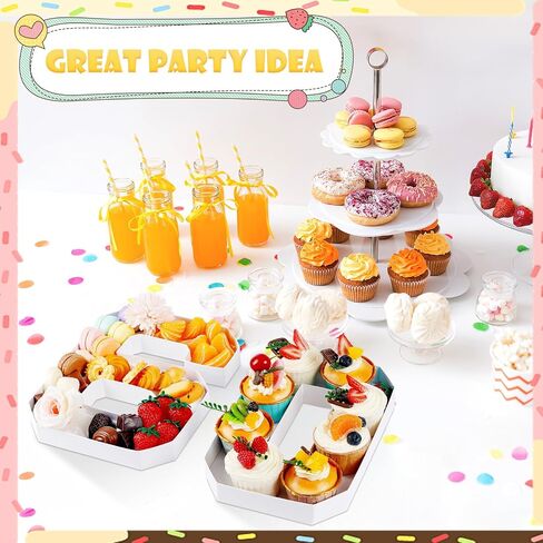 18 Set Number Charcuterie Board Box, 10'' Fillable Tray Cardboard Number for Charcuterie, Paper Mache Candy Tray for Graduation Anniversary Birthday Party Decorations Chocolate Candy Cupcake in Saudi Arabia