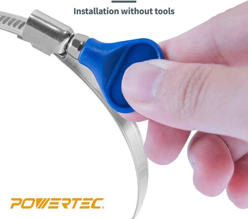 POWERTEC 70120 4 Inch Key Hose Clamp, Thumb Screw Key Adjustable Stainless Steel Hose Clamps for Dust Collection and Dryer Vent Hose, 5 pack in Kuwait