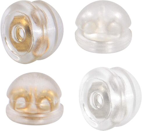 Aylifu Silicone Earring Backs, 60pcs Hamburger Shaped Earring Backings Earrings Stopper Secure Locking Clutch Replacement for Fish Hook Earring Studs, Silver, Gold, Rose Gold in Saudi Arabia