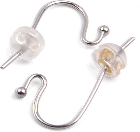 Aylifu Silicone Earring Backs, 60pcs Hamburger Shaped Earring Backings Earrings Stopper Secure Locking Clutch Replacement for Fish Hook Earring Studs, Silver, Gold, Rose Gold in Saudi Arabia
