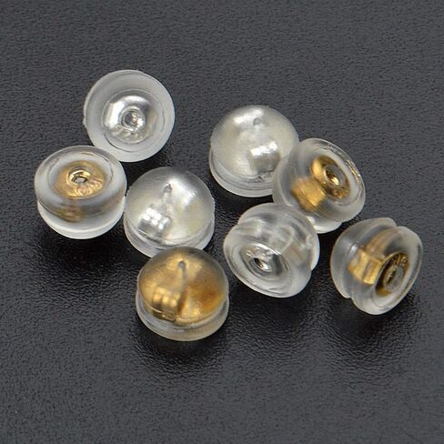 Aylifu Silicone Earring Backs, 60pcs Hamburger Shaped Earring Backings Earrings Stopper Secure Locking Clutch Replacement for Fish Hook Earring Studs, Silver, Gold, Rose Gold in Saudi Arabia