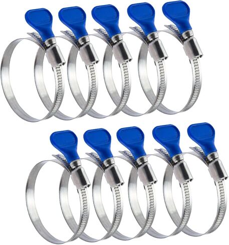 POWERTEC 70262 Stainless Steel Hose Clamp - 2-1/2 Inch, Adjustable, 10 Pack for Dust Collector, Dryer Vent & Pipe in Saudi Arabia