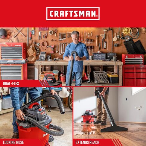 CRAFTSMAN CMXZVBE38759 2-1/2 in. x 20 ft. POS-I-LOCK Wet Dry Vacuum Hose | Industrial-Grade Shop Vacuum Hose Attachment Kit, Fits Most CRAFTSMAN Wet/Dry Vacuums with a 2-1/2 in. Diameter Inlet in Saudi Arabia
