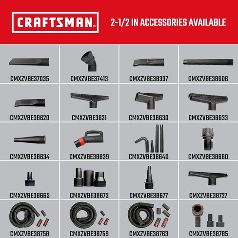 CRAFTSMAN CMXZVBE38759 2-1/2 in. x 20 ft. POS-I-LOCK Wet Dry Vacuum Hose | Industrial-Grade Shop Vacuum Hose Attachment Kit, Fits Most CRAFTSMAN Wet/Dry Vacuums with a 2-1/2 in. Diameter Inlet in Saudi Arabia