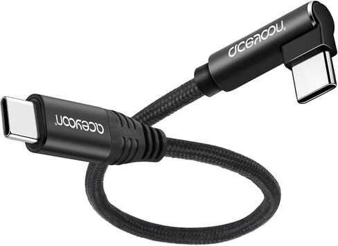 aceyoon USB C Cable Short 6 inch Right Angle, [3 Pack] 100W PD Type C Fast Charging Cord for iPhone 15 Plus/15 Pro Max, MacBook Pro, iPad Pro, Samsung Galaxy S24 S23 S22 S21 Ultra in Saudi Arabia