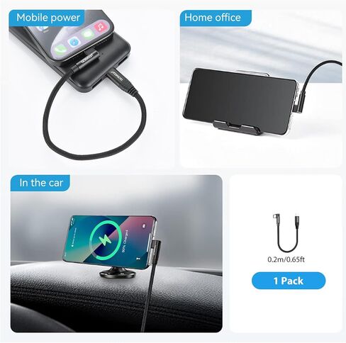 aceyoon USB C Cable Short 6 inch Right Angle, [3 Pack] 100W PD Type C Fast Charging Cord for iPhone 15 Plus/15 Pro Max, MacBook Pro, iPad Pro, Samsung Galaxy S24 S23 S22 S21 Ultra in Saudi Arabia