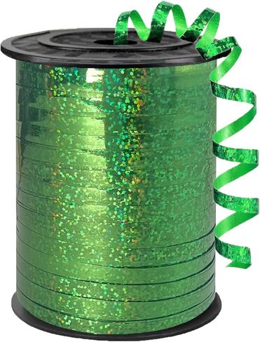 500 ياردة شريط أبيض قزحي اللون شريط تجعيد أبيض، شريط أبيض قزحي الألوان، شريط تجعيد لتغليف الهدايا، لسلسلة البالون، شريط البالون، شريط مجعد ليزر لحفلات الزفاف، عيد الميلاد، عيد الميلاد in Kuwait