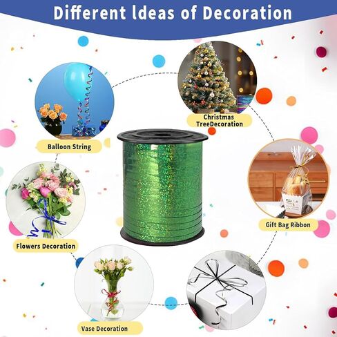 500 ياردة شريط أبيض قزحي اللون شريط تجعيد أبيض، شريط أبيض قزحي الألوان، شريط تجعيد لتغليف الهدايا، لسلسلة البالون، شريط البالون، شريط مجعد ليزر لحفلات الزفاف، عيد الميلاد، عيد الميلاد in Kuwait