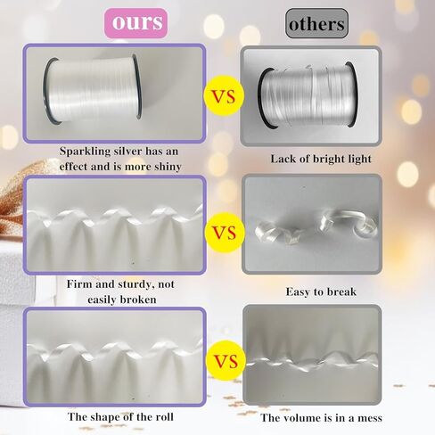 500 ياردة شريط أبيض قزحي اللون شريط تجعيد أبيض، شريط أبيض قزحي الألوان، شريط تجعيد لتغليف الهدايا، لسلسلة البالون، شريط البالون، شريط مجعد ليزر لحفلات الزفاف، عيد الميلاد، عيد الميلاد in Kuwait