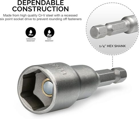 Neiko 10066a 1/4 "سائق سائق الجوز المغناطيسي السداسي | 5 قطعة | ساي | الأحجام 1/4" إلى 1/2 "| in Saudi Arabia