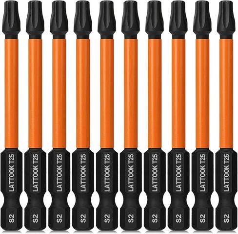 بتات T25 Torx ، Lattook 10pcs T25 Impact Torx Bit Set Security Torx Bit Set Bit Tarxper Bit Star Set ، Magnetic S2 Steel ، 3 '' '' long ، black in Kuwait