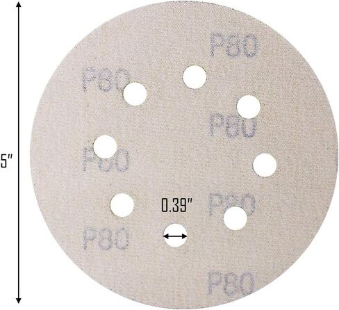 58-AP Gold 5-Inch 8-Hole 80 Grit Dustless Hook&Loop 100-pack (80) in Saudi Arabia