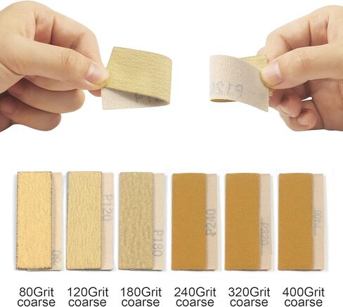 MAXMAN 70 Sheets Micro Detail Sand Paper Kit, 3.5"x 1"Hand Sanding Block for Small Projects Wet Dry Hook & Loop Alumina 80 to 600 Grit Sandpaper for Wood Crafts, Tight Narrow Spaces Metal Finishing in Saudi Arabia