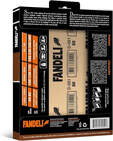 Fandeli | Multi-Purpose Sanding Paper | Assorted Grits (80,120,220) | 25 Sheets of 9'' x 11'' | Perfect for Sanding Metal and Sanding Wood | Hand Sanding | Orbital Sanders in Saudi Arabia