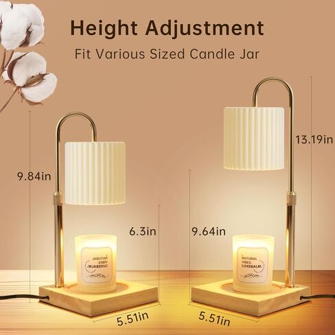 Candle Warmer Lamp with Bulbs, Dimmable Electric Candle Lamp with Timer, Adjustable Height, Wax Melting Warmer Compatible with Large Jar Candles, Home Decor Gifts in Saudi Arabia