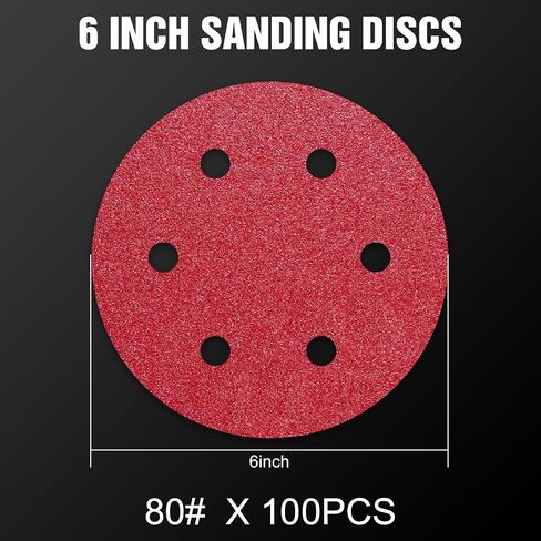 100 PCS 6 بوصة أقراص رمل 120 حلاف الثقب 6 حصى وحلقات حلقة الصنفرة لعشوائية صنفرة مدارية عشوائية in Saudi Arabia