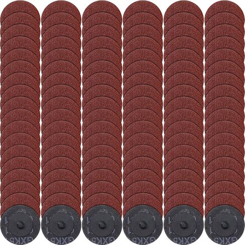 150 Pieces Sanding Discs 2 Inch Roll Lock Die Grinder Sanding Surface Conditioning Discs for Surface Prep Strip Grind Polish Finish Burr Rust Paint Removal, red(60 Grit) in Saudi Arabia