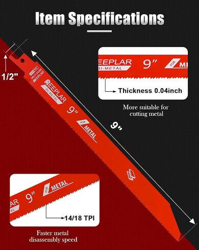 25 حزمة 6 بوصة 14/18 TPI ثنائية المعدنية تفكيك الشفرة sawzall للمعادن ، 6 "18 TPI شفرات المنشار استبدال ميلووكي وبلابو ساوبلو شفرة in Kuwait