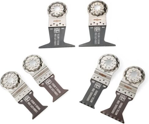 Fein Best of E-Cut Starlock Wood & Metal Saw Blade Set - 6-Piece Kit for Precision Cutting in Wood & Metals, Includes (4) E-Cut Long Life, (2) E-Cut Universal Saw Blade - 35222967010 in Saudi Arabia