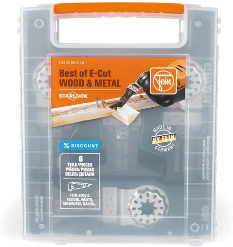 Fein Best of E-Cut Starlock Wood & Metal Saw Blade Set - 6-Piece Kit for Precision Cutting in Wood & Metals, Includes (4) E-Cut Long Life, (2) E-Cut Universal Saw Blade - 35222967010 in Saudi Arabia