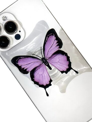 Butterfly Mobile Phone Grip, Rare Butterfly, Cute Butterfly Stand, Transparent Resin Folding Elastic Base, Mobile Phone Decoration in Saudi Arabia