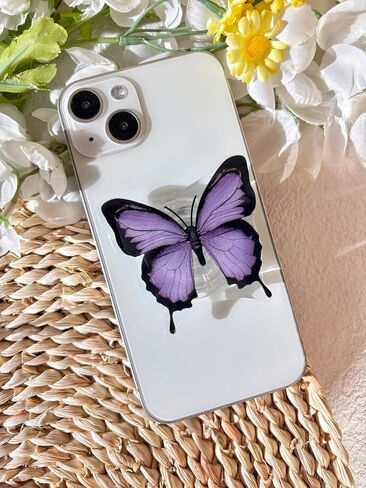 Butterfly Mobile Phone Grip, Rare Butterfly, Cute Butterfly Stand, Transparent Resin Folding Elastic Base, Mobile Phone Decoration in Saudi Arabia