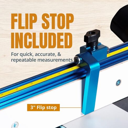 POWERTEC Router Table Fence Kit Deluxe System 3-3/8" Tall 24" Long, Router Table Top, Routing Tables for Woodworking w/Reversible Flip Stop, Dust Port, Adjustable Bit Guard, Featherboard - 71536E in Saudi Arabia