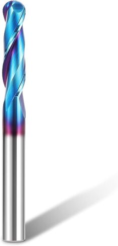 HQMaster Extra Long Spiral Router Bit Upcut 1/4 Inch Shank Solid Carbide CNC Router Bit with Nano Blue Coating CNC Bits End Mill for Woodwork Mortise Slot Trim in Kuwait