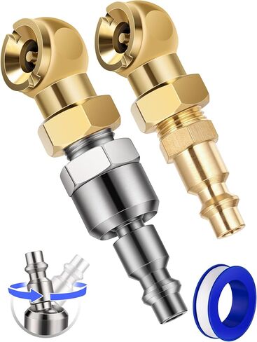 SARDVISA 2-Packs Portable Air Chucks, Solid Metal Closed Ball Air Chuck with 1/4" NPT Standard Quick Plug, Tire Inflator Gauge Nozzle for Air Compressor Accessories in Saudi Arabia