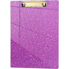 Hongri Plastic Acrylic Glitter Clipboard, 8.5x11" Stardard Letter A4 Size Clipboards for Classroom, Taecher, Women.Cute Confetti Clip Board, Office Supplies, School Supplies.