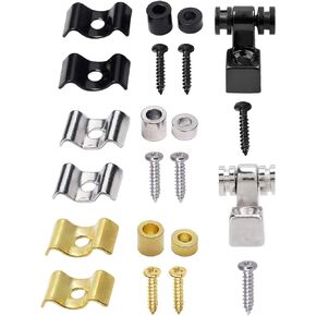 Guitar String Guides String Trees Retainers with Screws Compatible with Strat Stratocaster Tele Telecaster Electric Guitar Set of 2 Roller and 6 Flat Wavy