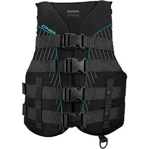 O'Neill Women's Superlite USCG Life Vest,Black/Black/Black:Turquoise,S