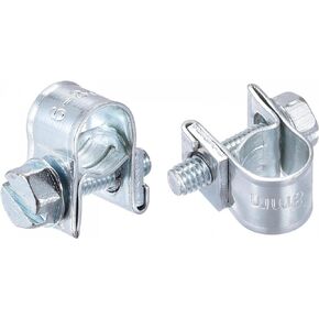 uxcell 18-20mm Mini Fuel Injection Hose Clamp Zinc Plated Steel Fuel Line Clamp 20pcs