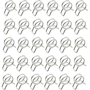 30Pcs Double Wire Hose Clamps Stainless Steel Spring Clips, 9mm Inner Dia, Fit 10mm OD, Fuel Line Hose Clamps, Tube Spring Clamps Clips for Motorcycle, Marine, Cars, ATV