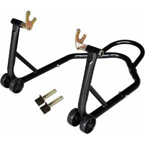 YHMOTO Sport Bike Motorcycle Stand Front & Rear Wheel Lift Stands 750LB Capacity Swingarm Spool Paddock Stand Combo for Suzuki Yamaha Honda Kawasaki Red(Front Stand)