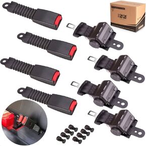 Golf Cart Seat Belts-42in Universal Retractable Set Fit for Yamaha/Club Car/EZGO/Go-Kart/ATV/UTV/Bus Seat Belts Kit (Without Mounting Bar)