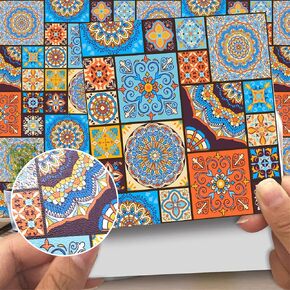 20 PC Set Peel and Stick Tile Stickers, Vinyl Waterproof Self-Adhesive Removable Tile Sticker Decals for Bathroom & Kitchen, 6 x 6 inch(L18) in Saudi Arabia