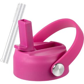Straw Lid for Hydro Flask Wide Mouth 32 40 oz, Straw Lids with Flexible Handle and Straws Compatible with HydroFlask, Replacement Sports Flex Cap Wide Mouth Top 32 40 oz