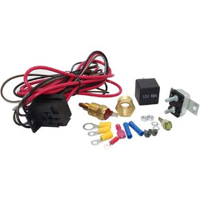 Electric Fan Wiring Install Kit Fan Thermostat Sensor Wiring Install Kit 50 Amp Relay Replace 3102 175-185° SBC BBC