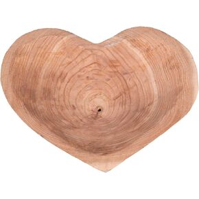 Creative Co-op Decorative Wood Heart Shaped Bowl, Small, Gold