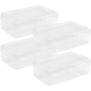 Large Capacity Clear Pencil Box, Pencil Case, Plastic Pencil Boxes, Stackable Design, Supply Boxes for School Classroom, 4-Pack (Clear)…