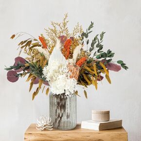 17 Inch Natural Dried Flowers Bouquet, Pink Pampas Grass Decor, Mix Dry Floral Arrangements for Home Wedding Office Bedroom Decorations